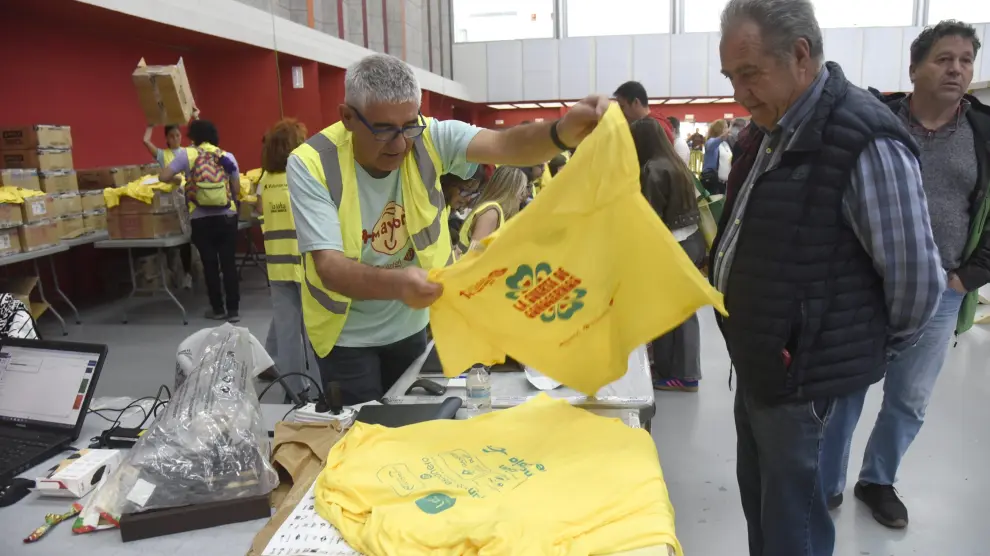 Preparativos de la Marcha Aspace Huesca este sábado en el Palacio de Congresos