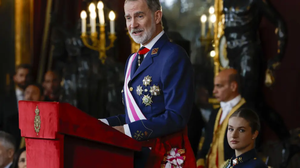 Los Reyes y la princesa Leonor presiden la Pascua Militar en Madrid, con la  ausencia de Sánchez