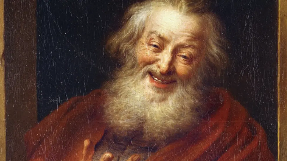 El filósofo griego Demócrito pintado por Antoine Coypel.