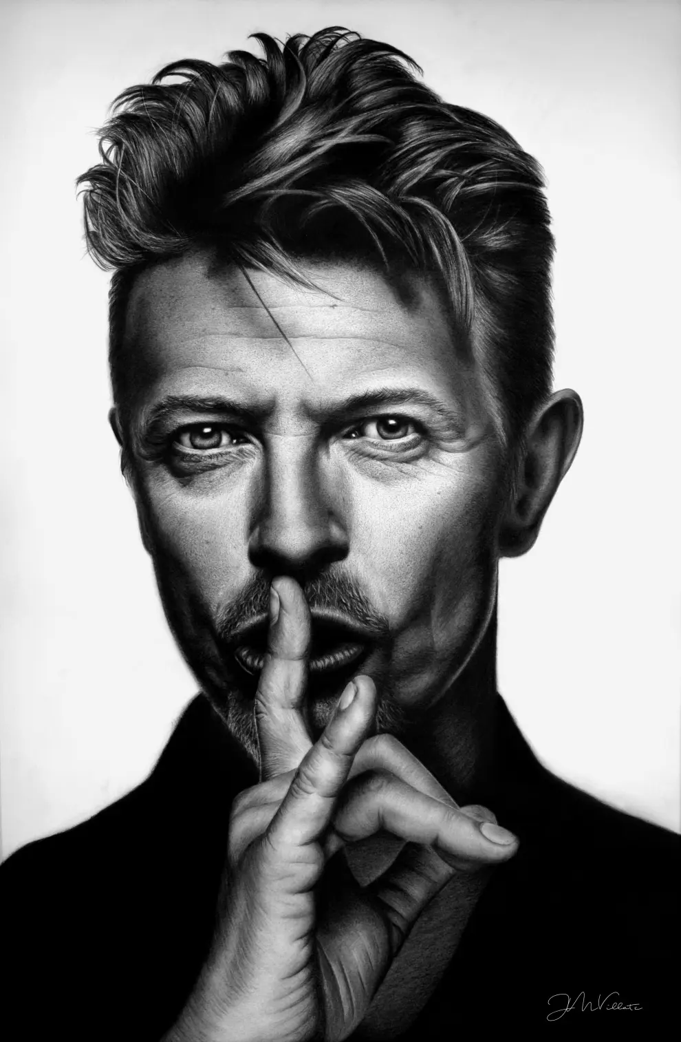 David Bowie, por Juan Martín Villate, pintor hiperrealista zaragozano
