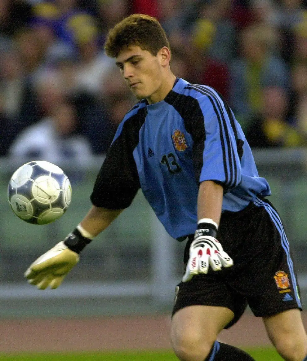 Iker Casillas en su debut en la Selección española.