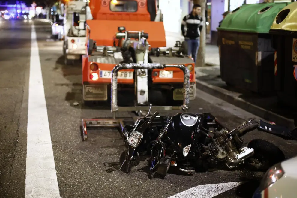 Accidente mortal de un motociclista en el paseo de Cuéllar de Zaragoza.