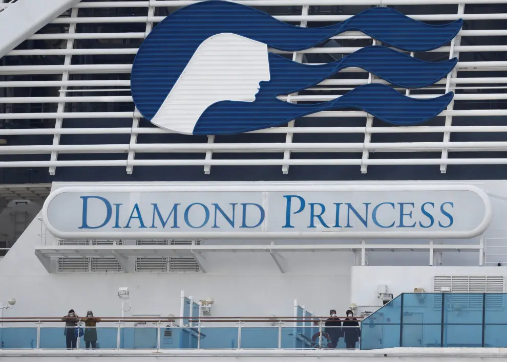 Pasajeros del 'Diamond Princess', a bordo del crucero.