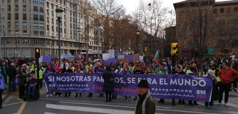 Manifestación en Zaragoza por el Día Internacional de la Mujer