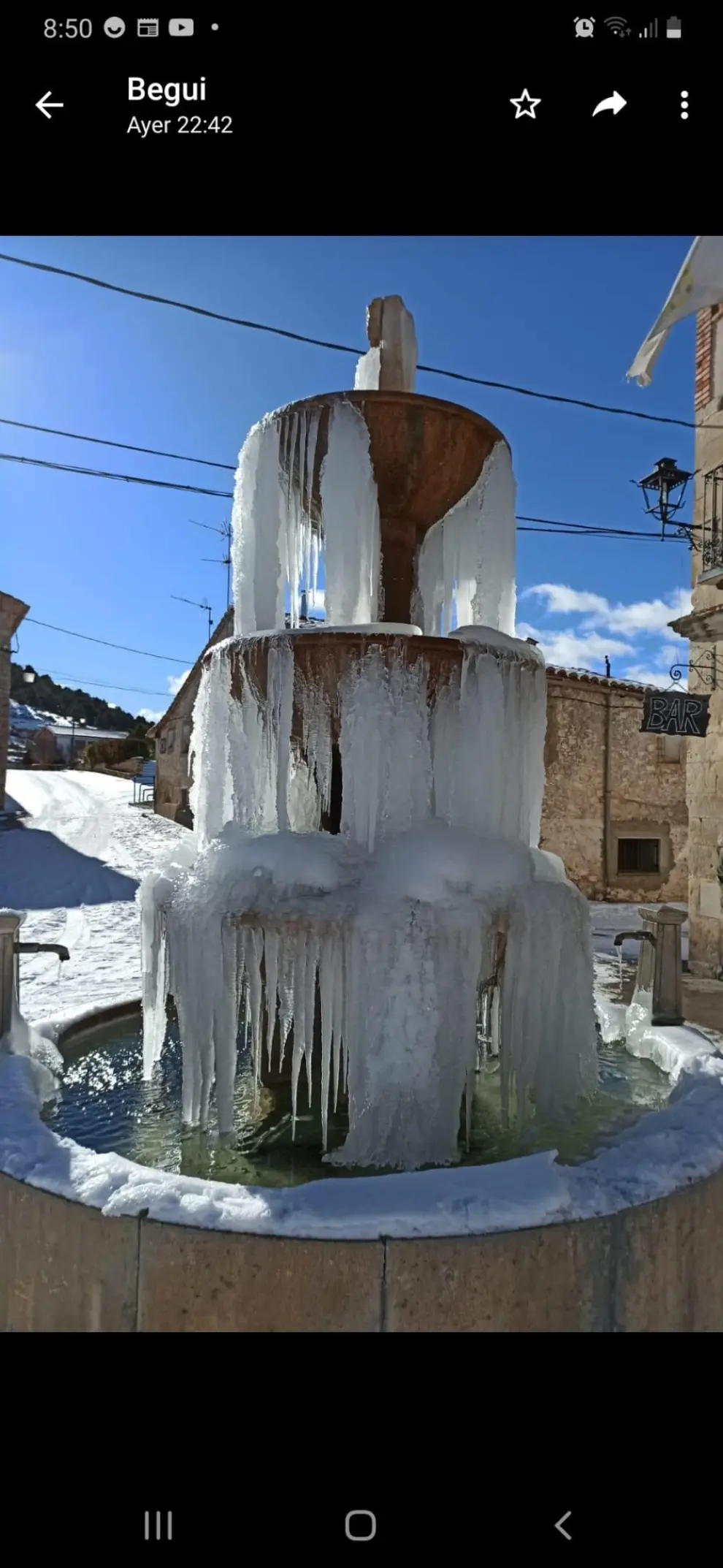 Frío helador en Moscardón