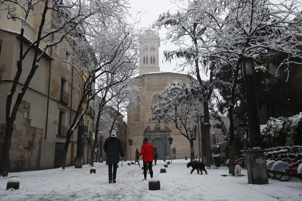 Nieve en Zaragoza por la borrasca Filomena
