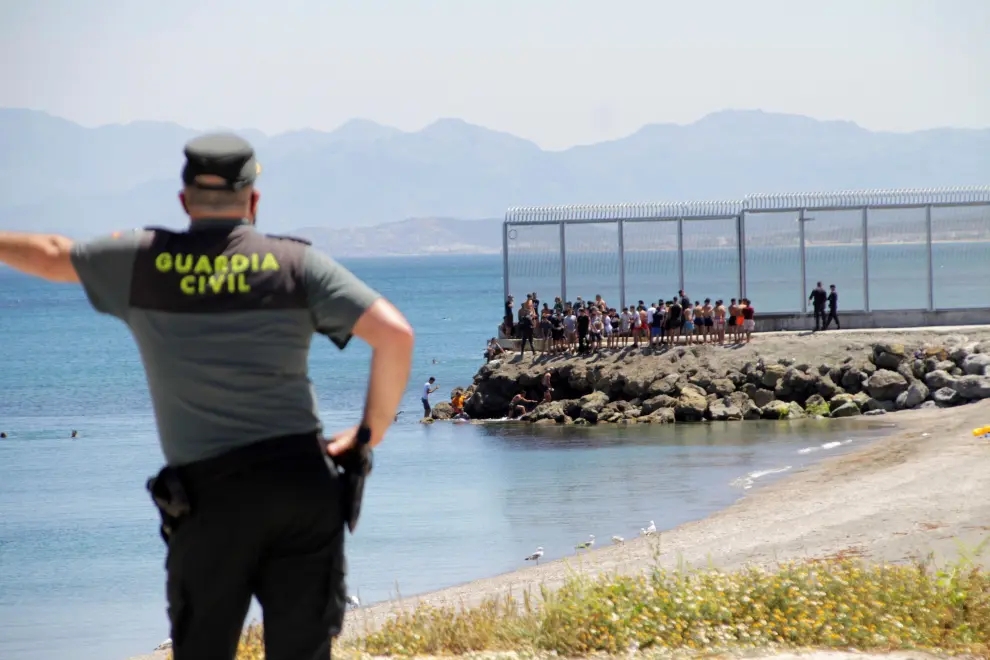 Llegada de inmigrantes a nado a Ceuta