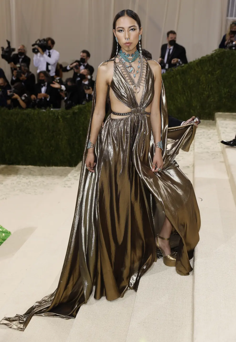 New York (United States), 13/09/2021.- Kehlani poses on the red carpet for the 2021 Met Gala, the annual benefit for the Metropolitan Museum of Art's Costume Institute, in New York, New York, USA, 13 September 2021. The event coincides with the Met Costume Institute's first two-part exhibition, 'In America: A Lexicon of Fashion' which opens 18 September 2021, to be followed by 'In America: An Anthology of Fashion' which opens 05 May 2022 and both conclude 05 September 2022. (Moda, Abierto, Estados Unidos, Nueva York) EFE/EPA/JUSTIN LANE
 USA NEW YORK MET GALA