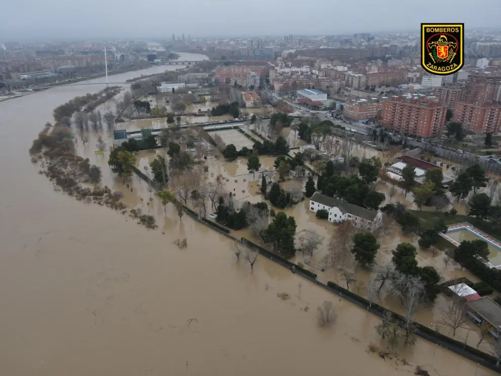 Afecciones de la crecida del Ebro en Zaragoza