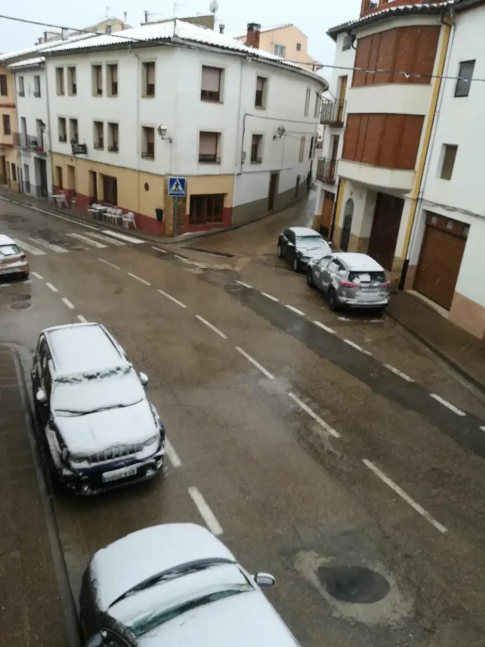 Nieve en La Iglesuela del Cid (Teruel).