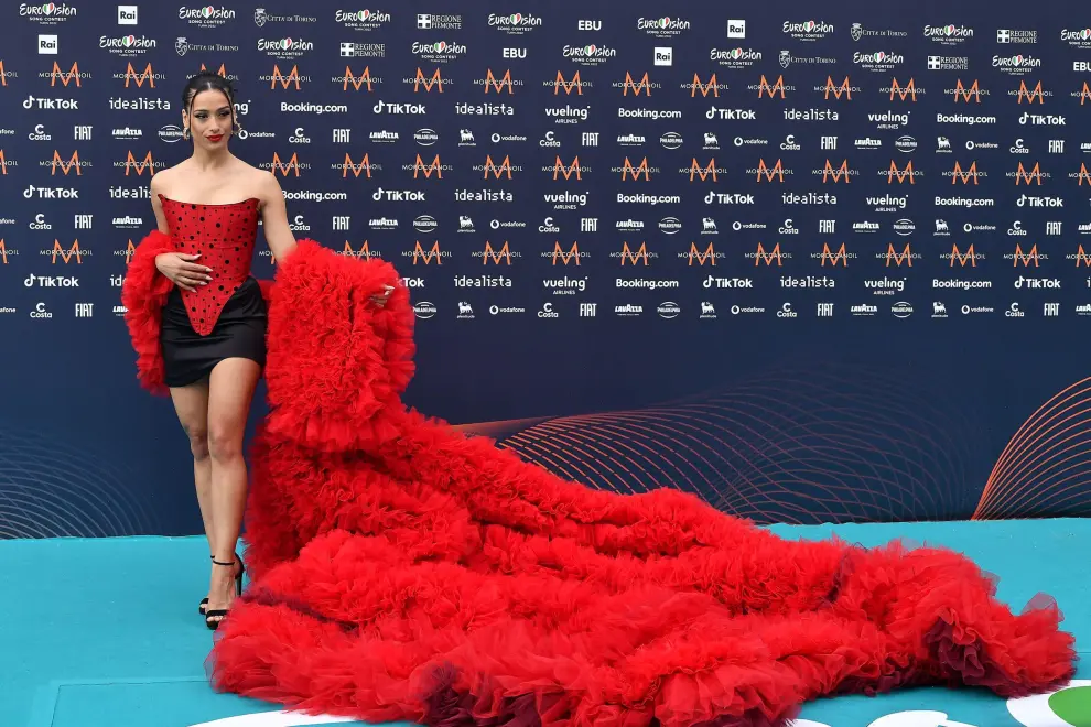 Chanel, en la alfombra turquesa de Eurovisión,