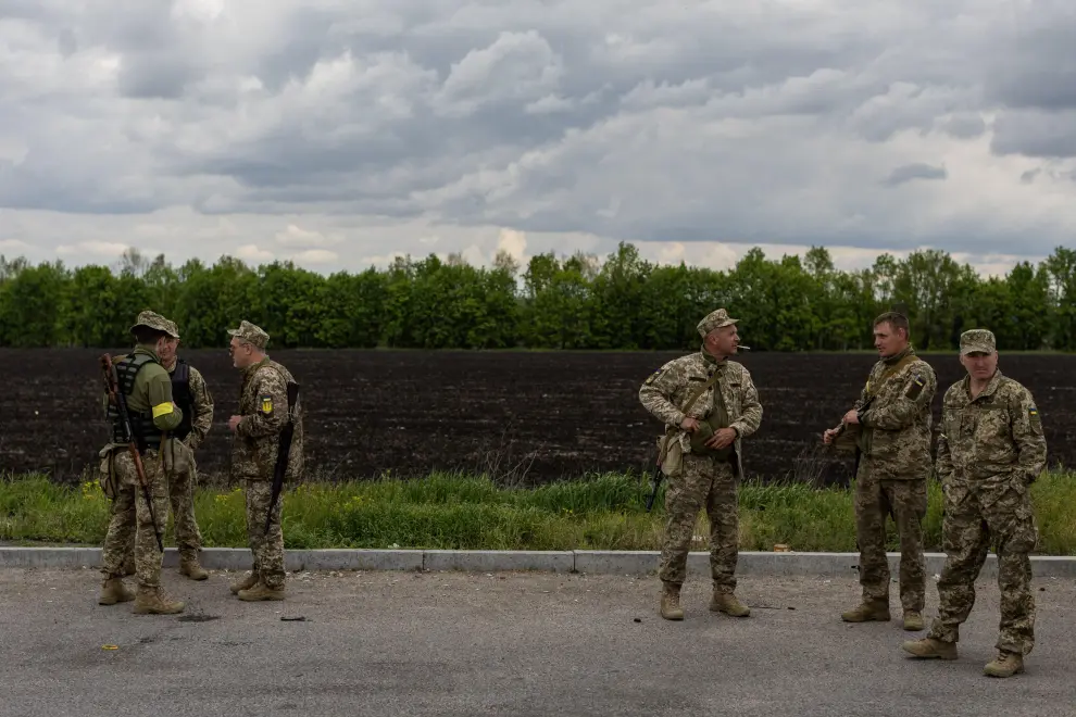 Militares ucranianos cerca de Oleksandriya
