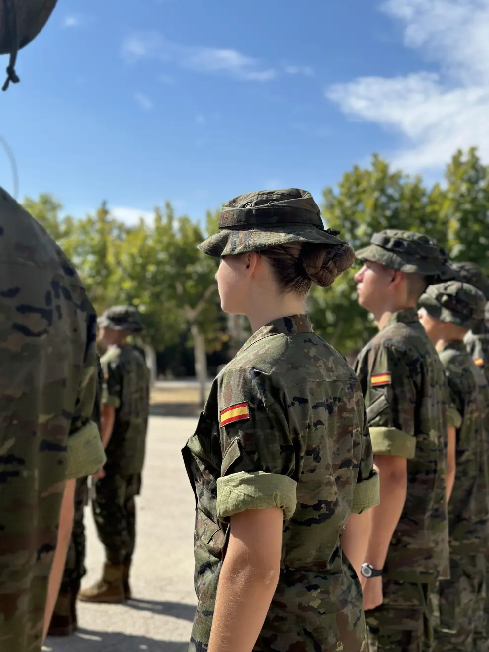 Primeras imágenes de la dama cadete Borbón en la Academia General Militar de Zaragoza.
