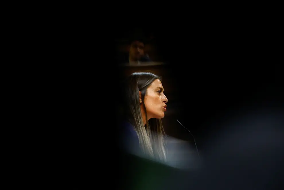 La portavoz de Junts en el Congreso, Miriam Nogueras, en la sesión de investidura de Pedro Sánchez en el Congreso