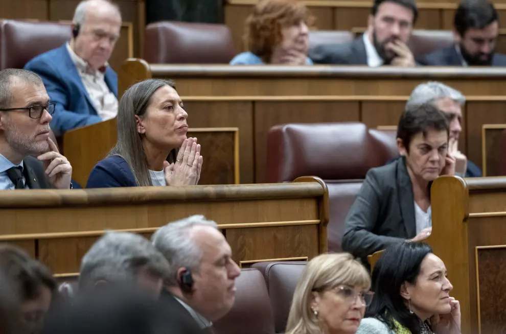 La portavoz de Junts en el Congreso, Miriam Nogueras, durante la proposición de ley orgánica de amnistía.