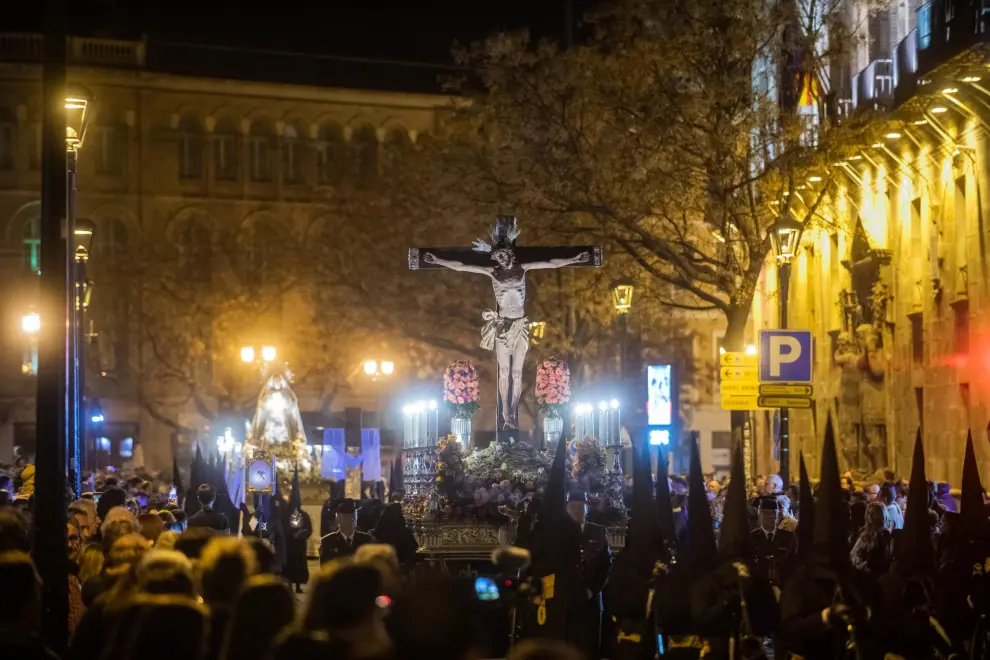 Procesión del Silencio, en la Semana Santa 2024 de Zaragoza.