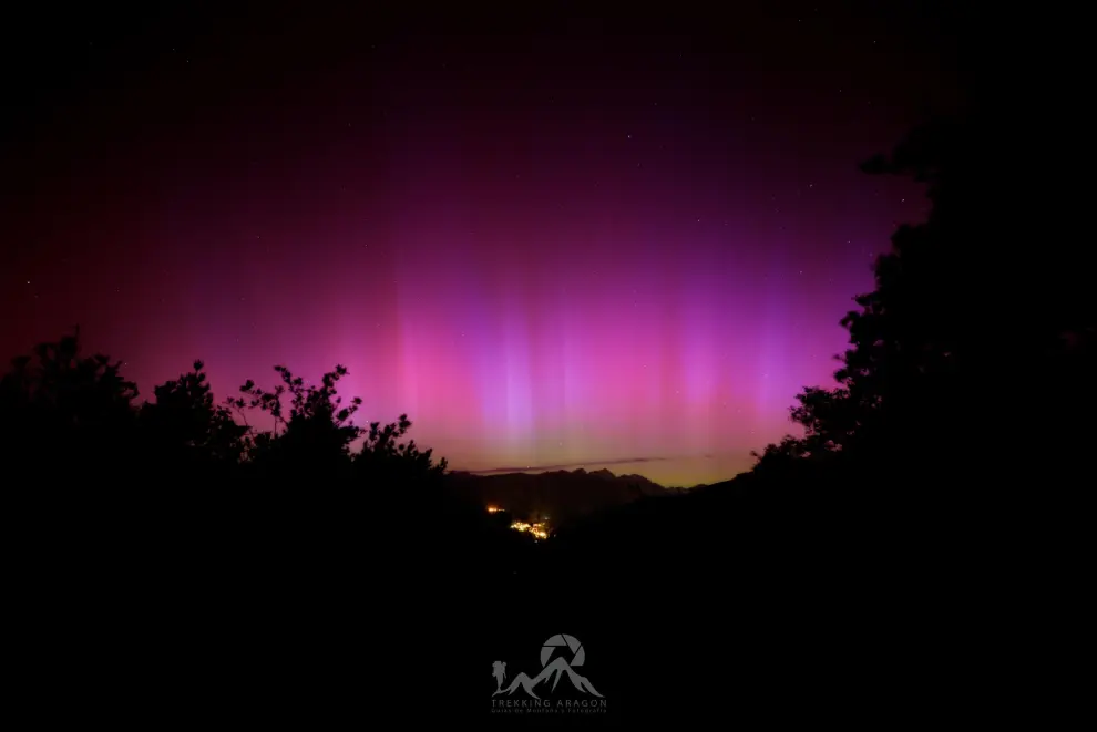 Aurora boreal visible desde Jaca