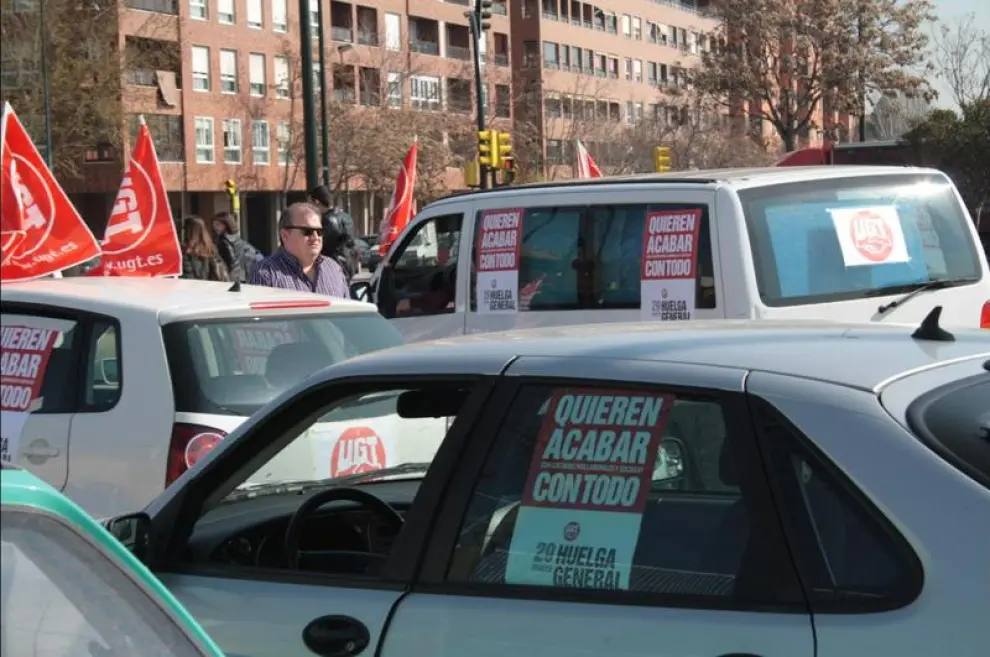 Marcha sindical convocada por UGT en la calle Ducado de Atenas el 28 de marzo