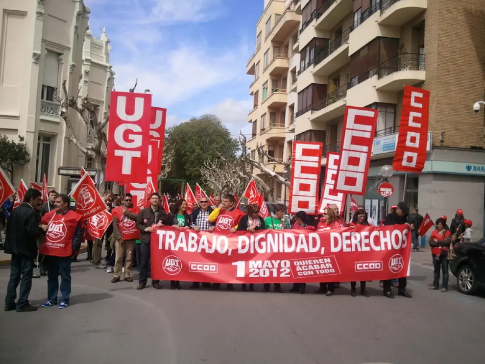Manifestantes en Huesca