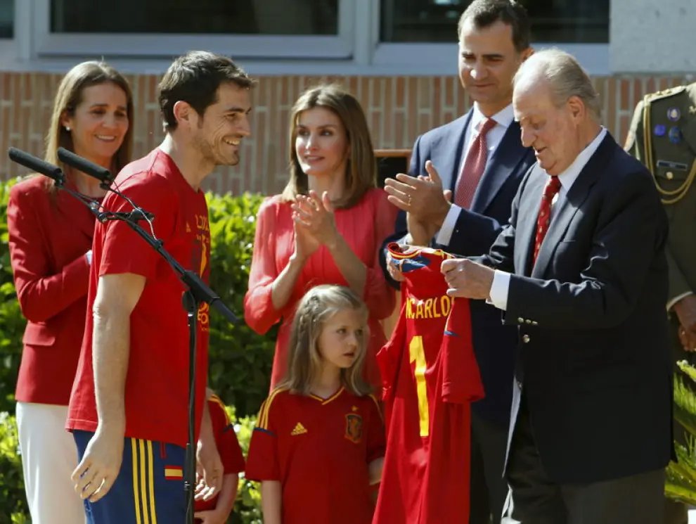 Llegada de la selección española a Madrid