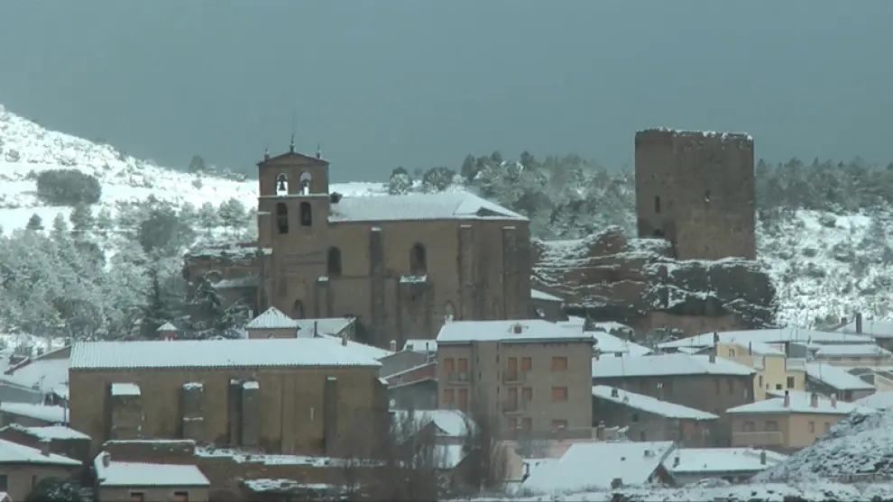 La nevada, en el municipio de Luesia
