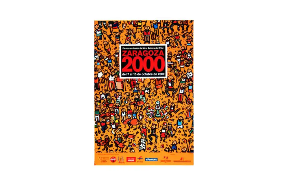 Vístete de fiesta, cartel anunciador de las Fiestas del Pilar 2000