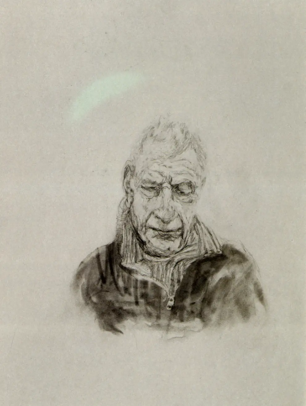 John Berger retratado por su hijo Ybes.