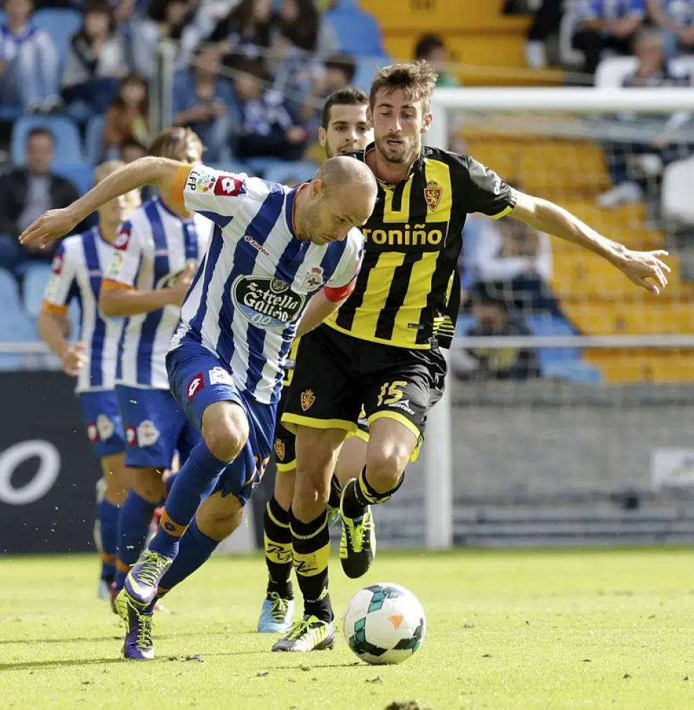 El equipo de Paco Herrera estuvo a punto de sentenciar el partido pero un gol en el minuto 90 de los gallegos sentenció en tablas.
