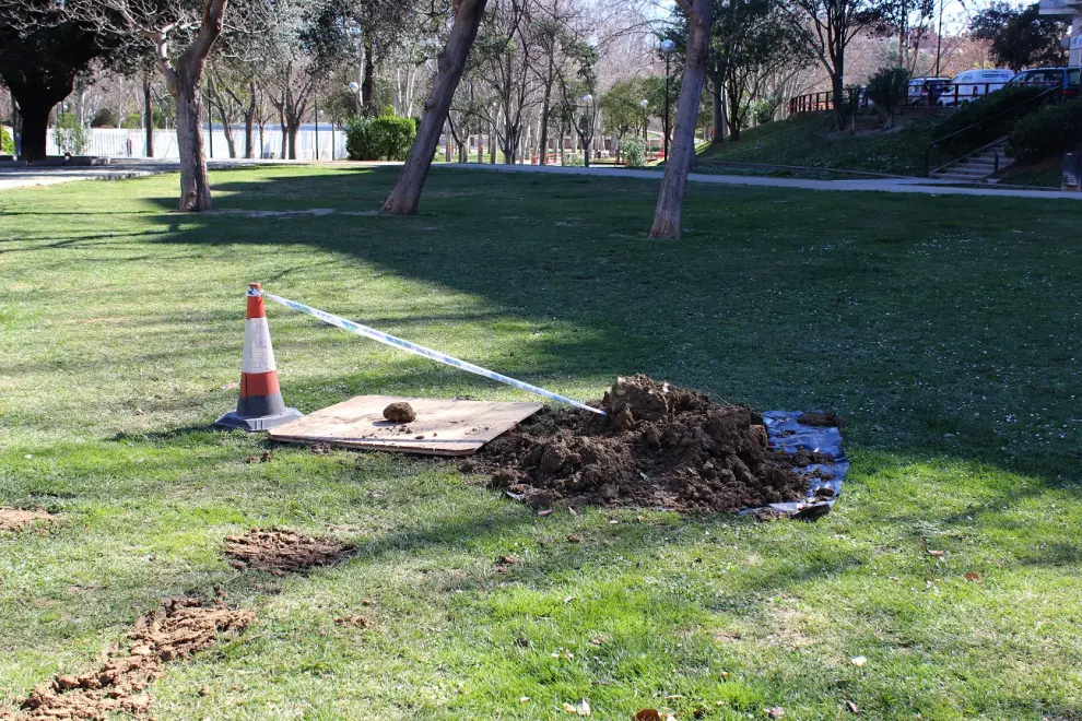 FCC prepara la zona para plantar árboles en el parque Bruil