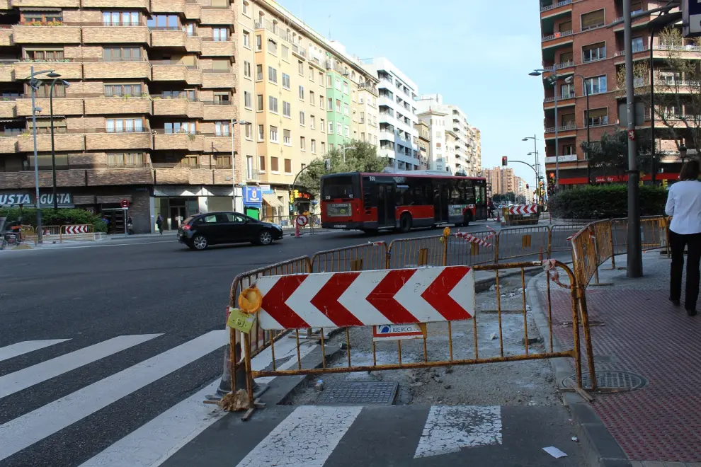 Obras en el carril bici entre la avenida de Goya y Tenor Fleta