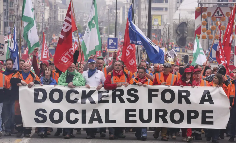 Protesta en Bruselas contra la austeridad