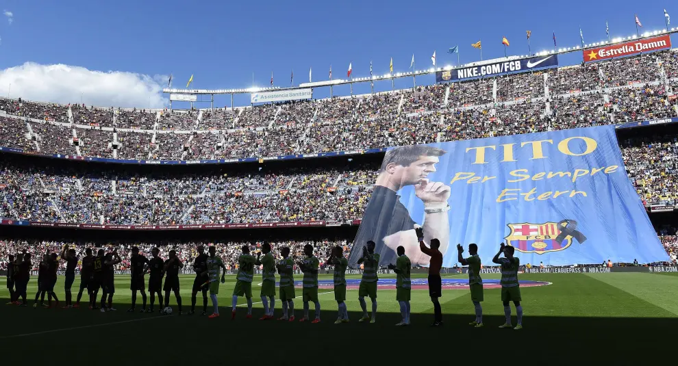 Homenaje a Tito Vilanova en el Camp Nou