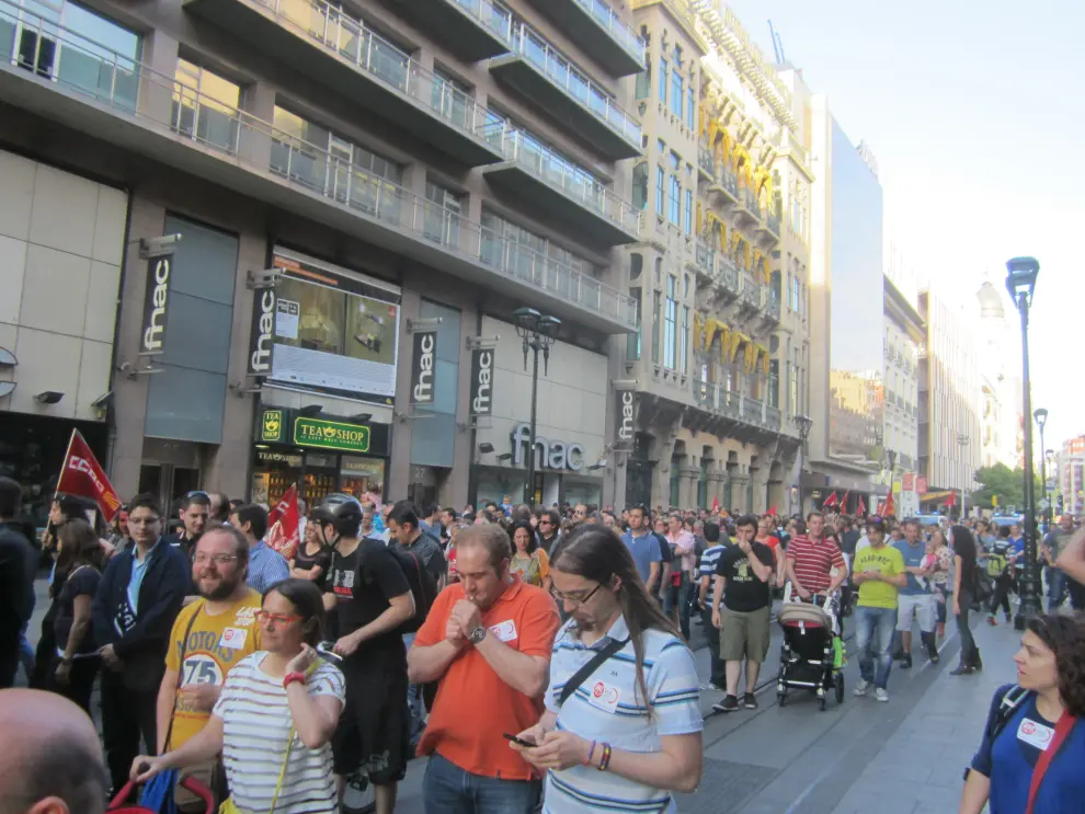 Manifestaciones de los trabajadores de FCC y HP esta tarde en Zaragoza