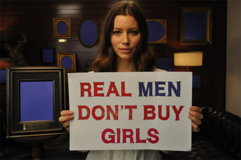 Jessica Biel, Real Men don't buy girls