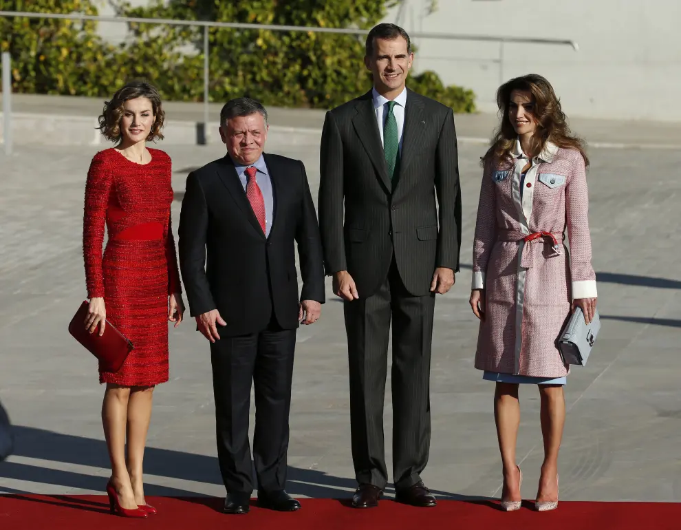Los Reyes reciben a Abdalá y Rania de Jordania con una bienvenida en Barajas
