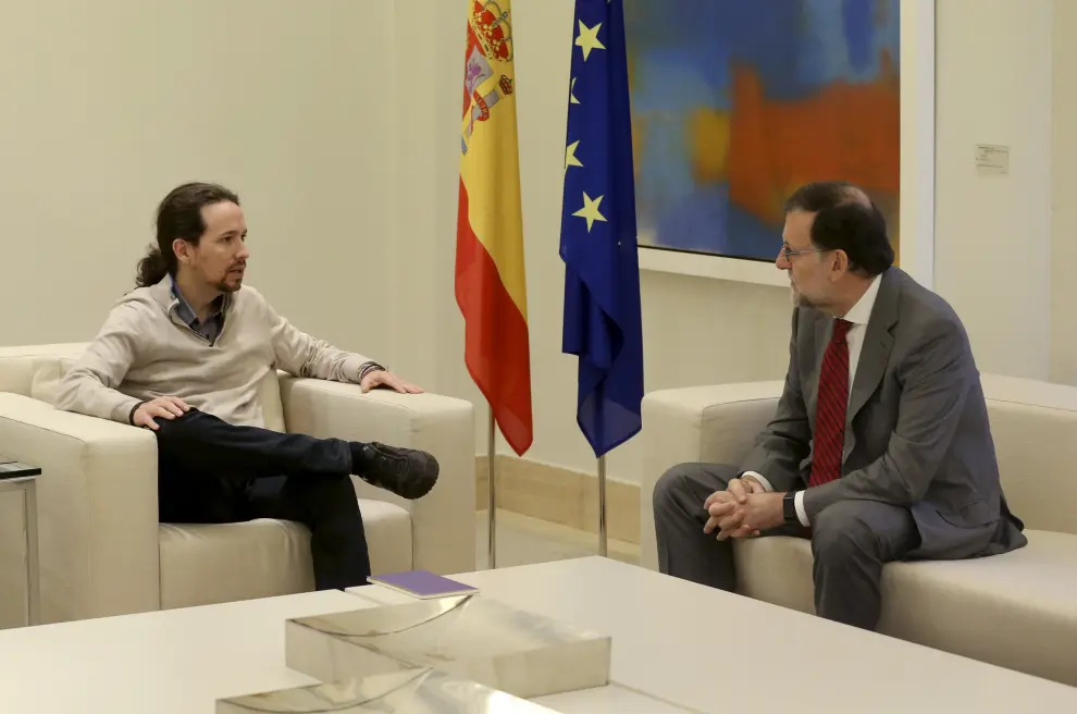 Encuentro entre Pablo Iglesias y Mariano Rajoy en Moncloa