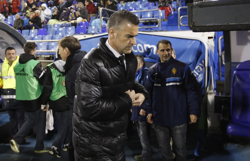 Lluís Carreras, en su primer partido como entrenador del Real Zaragoza