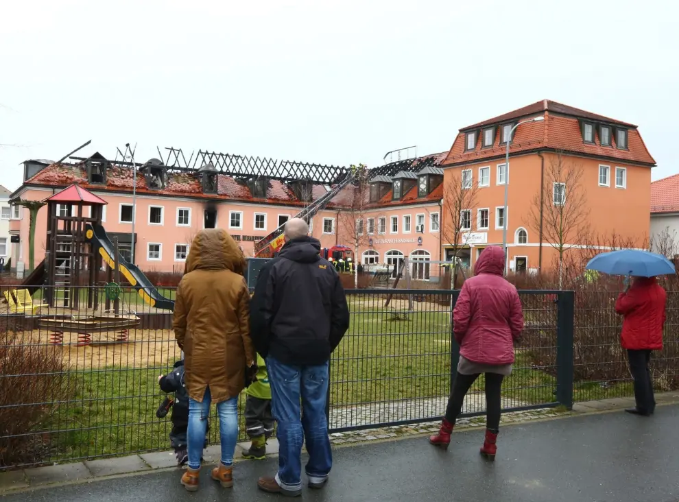 Incendio de un hotel para refugiados en Bautzen