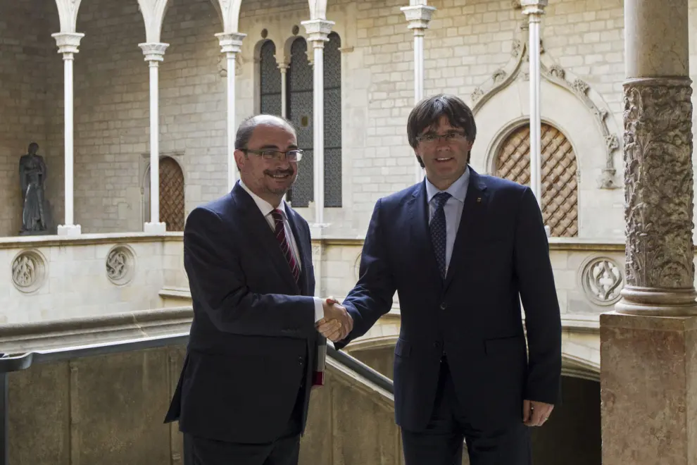 Reunión entre Javier Lambán y Carles Puigdemont