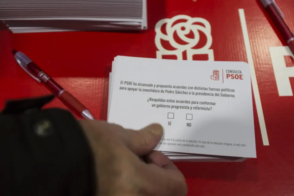 Consulta a las bases del PSOE en Aragón sobre el pacto con Ciudadanos