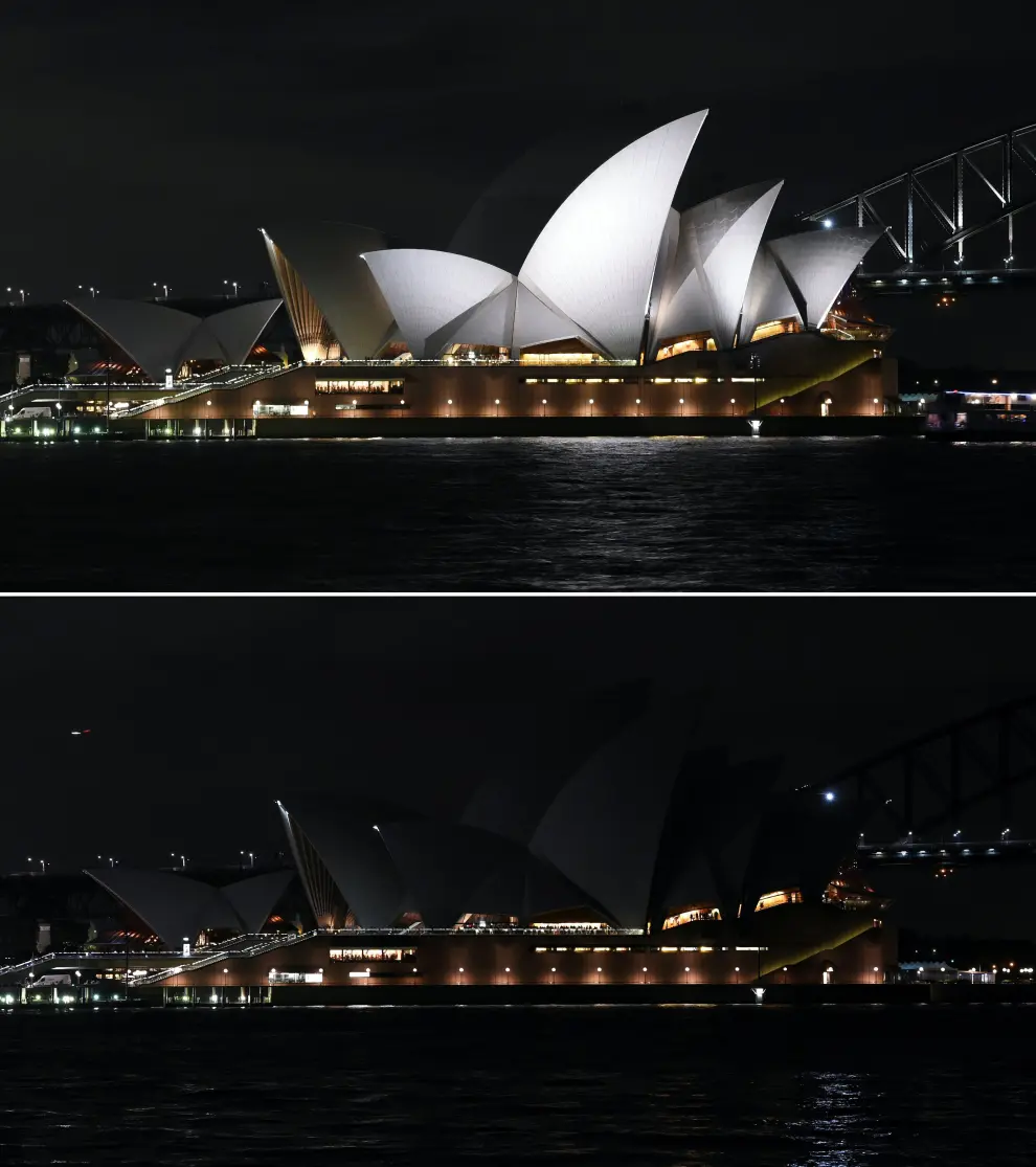 En Australia el teatro de la ópera de Sidney se apaga
