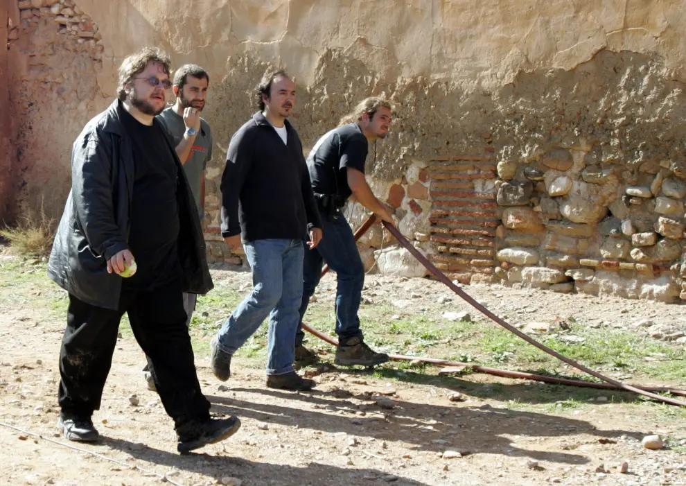 Guillermo del Toro en Belchite, durante el rodaje de 'El laberinto del fauno', en 2005.