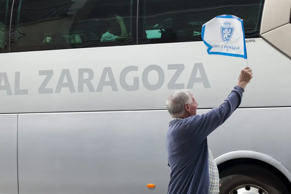 Salida del Real Zaragoza hacia Palamós