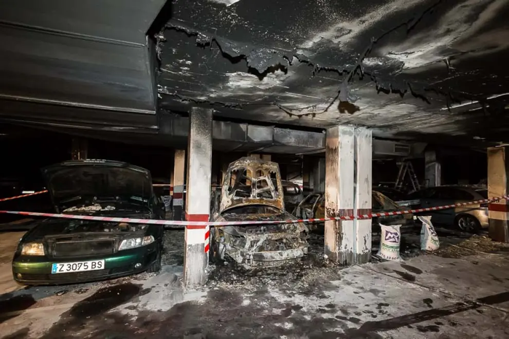 Incendio en un garaje junto a la plaza de Europa