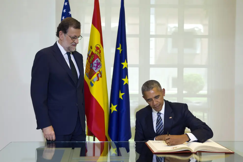 Rajoy recibe a Obama en la Moncloa