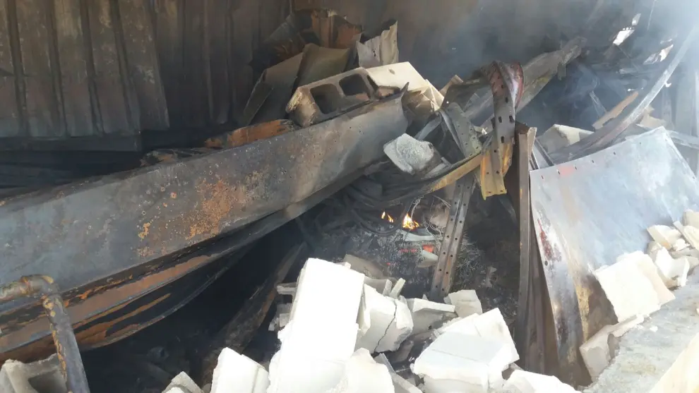 Incendio en una fábrica de Bujaraloz