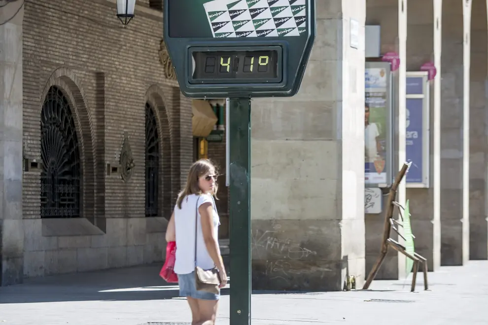 Altas temperaturas en Zaragoza. Paseo de Independencia.