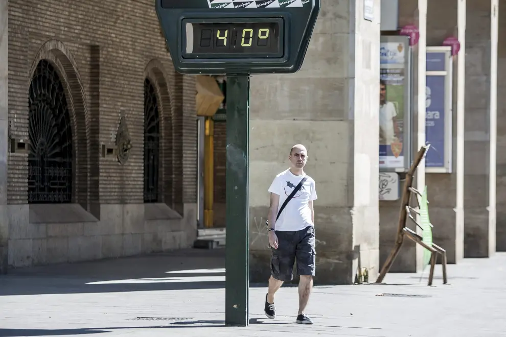 Altas temperaturas en Zaragoza. Paseo de Independencia.