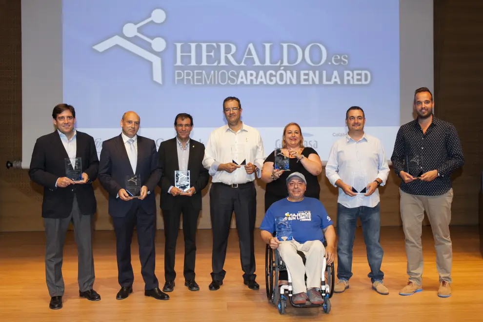 Los representantes de las ocho apps, webs y blogs que han ganado los III Premios Aragón en la Red de Heraldo.