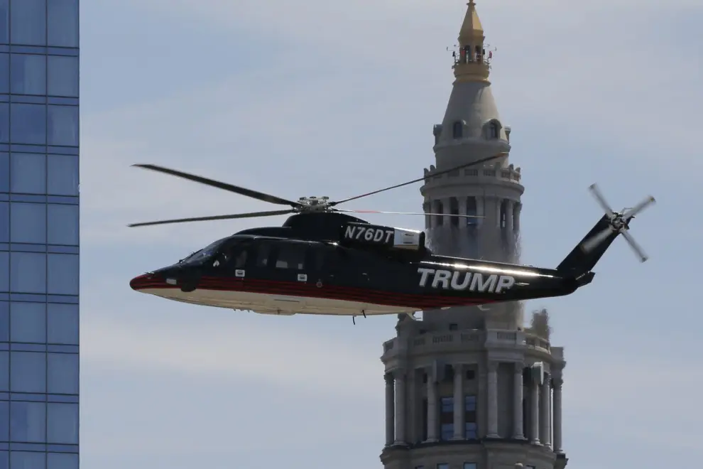 Donald Trump un aterrizaje de película en Cleveland EEUU